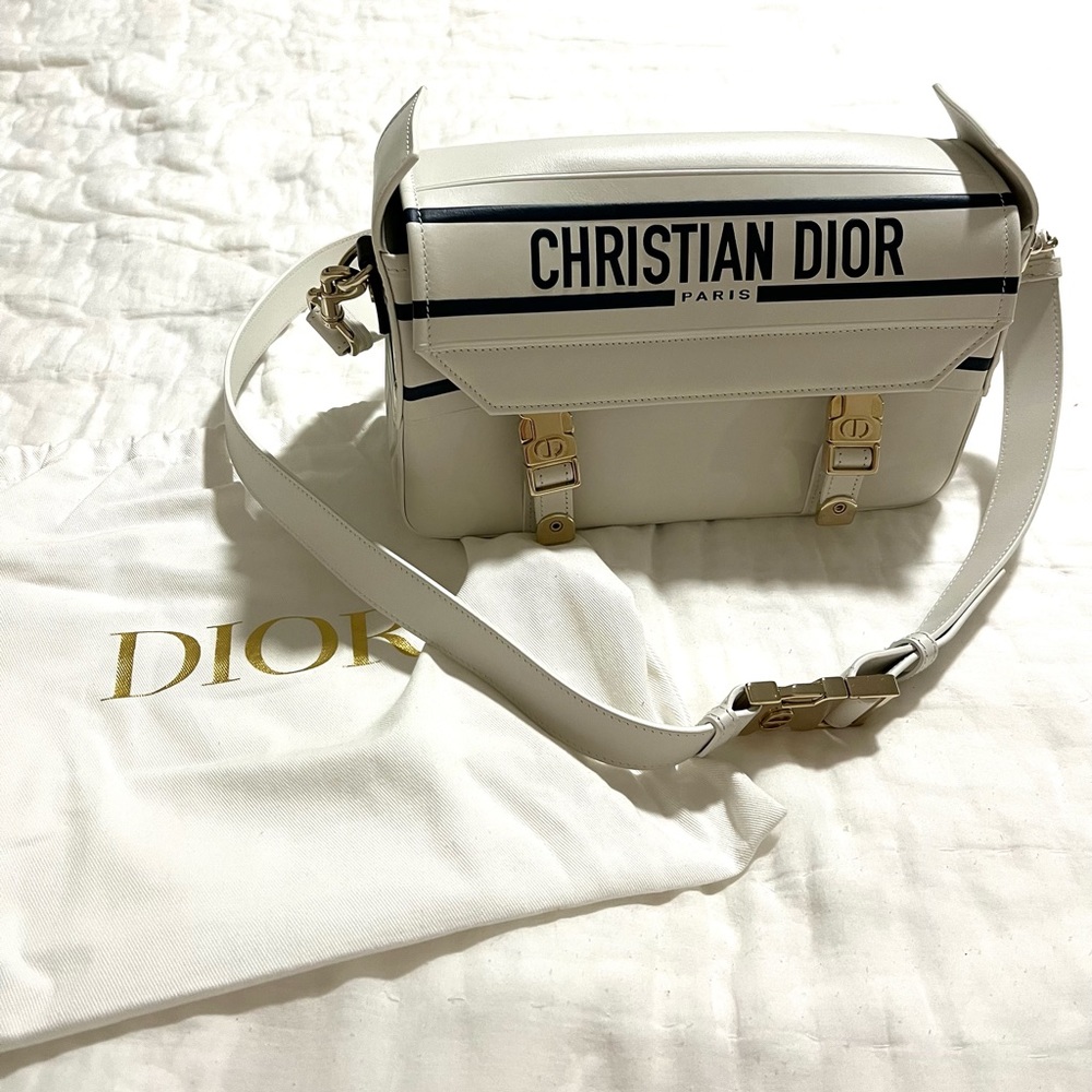 Christian Dior White Calfskin Small Diorcamp Bag - Never Worn, Authentic